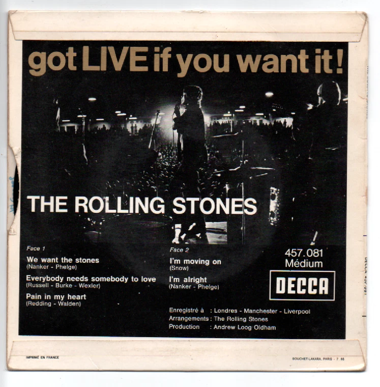 THE ROLLING STONES. EP 45T. DECCA 457081. FRANCE. GOT LIVE IF YOU WANT IT - Photo 2/4