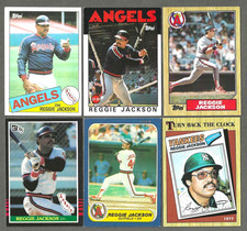 1985 Topps #200 Reggie Jackson 1986 Topps #700 1987 Topps #300 6 card lot