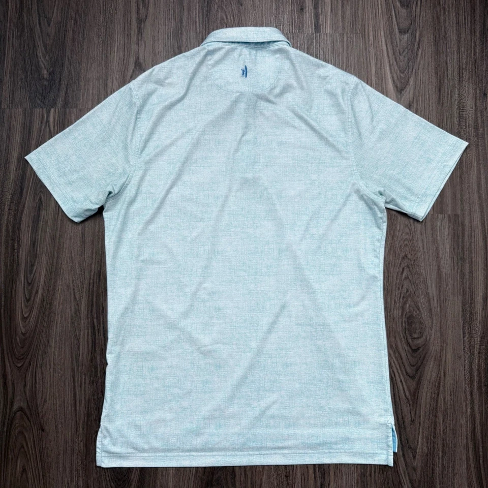 Camisa Polo Johnnie-O Para Hombres M Azul Claro Rendimiento Golf Informal Protección Solar Foto 4 de 4