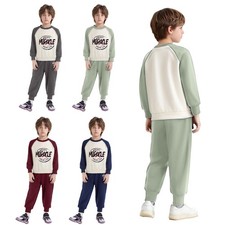 Kids Boys Tracksuit 2 Pieces Set Vacation Outfit Party Color Block Daily Wear