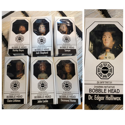 LOST Bobble Heads - Dharma Initiative Set of 7 Bif Bang Pow! ABC 2009