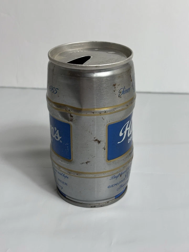 Lata de cerveza de colección 12 OZ Hamm's Draft barril de acero en forma Olympia St Paul tapa abierta Foto 2 de 4