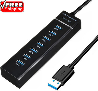 Superspeed USB 3.0 Hub 7-Port, Multiple Port USB Hub with Indictor Light, High S