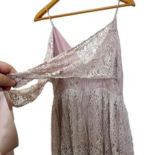 ASOS Design NEW Lace Prom Dress Sz 8 Women’s Wrap Waist Blush Pink V Neck Lined