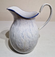 Uralter Email Krug Kanne Henkelkrug Schenkkanne Netz Emaille