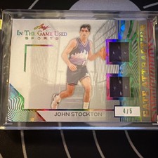 2025 Leaf In The Game Used Gate Attraction Dual Patch John Stockton Utah Jazz /5