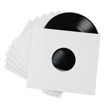 100 - Pack White Paper Vinyl Record Inner Sleeves 12-Inch LP Album