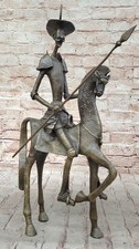 Salvador Dali " Don Quichotte " Sur Cheval Bronze Sculpture Statue Figurine Art