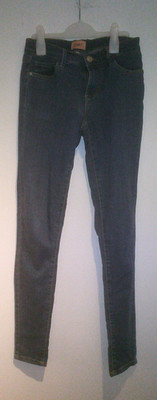 Blaue Soft-Jeans Skinny mit braunen Ziernähten Gr. XS von ONLY