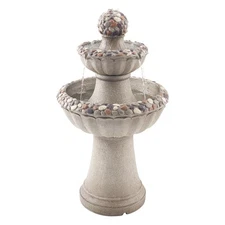 VEVOR◈Outdoor Water Fountain,36.5 in Height Fountain&Waterfall,2-Tier Floor Stan