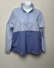 L.L. Bean Women’s 2 Tone Blue Polyester 1/2 Zip Jacket Size L