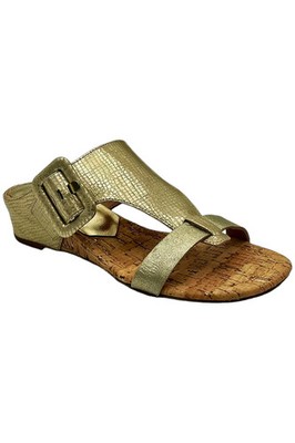 Donald Pliner Women's Ofelia Pebbled Metallic Slip-On Sandals Platino