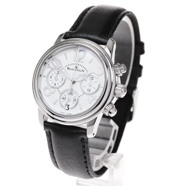 Blancpain — Blancpain Le Manche Flyback 3485F-1127-97B 34mm SS White Dial Watch #C3869