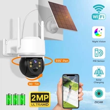 Solar Security Camera Outdoor Wireless Color Night Vision Surveillance Cam LOT