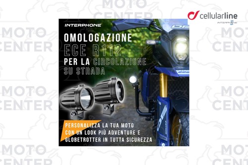 KIT FARETTI LED MOTO 10W SPOT AUSILIARI INTERPHONE CELLULAR LINE CON OMOLOGAZION - Picture 8 of 8
