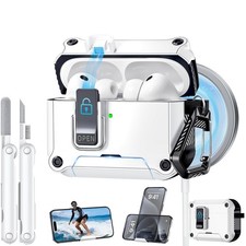 Dual Safety Lock for AirPods Pro 3 Case 2025, 3rd, A-White