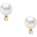 Brandneu 14 Karat Gelbgold 6 mm Zuchtperlen & Diamant Ohrstecker - Bild 2 von 2