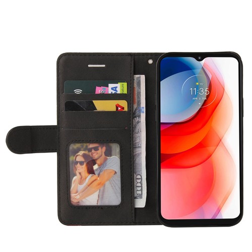 Two-color Stitching Leather Flip Phone Case For Motorola Moto G Play Power 2021 - Picture 22 of 60