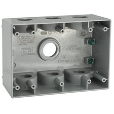 Hubbell-Raco 5390-0 Waterproof Box 3 Gang 7-3/4" Outlets Gray