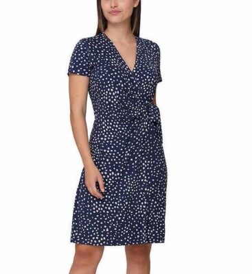 Nicole Miller Ladies' Faux Wrap Dress Stretch Knit Fabric | eBay