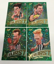 2017 AFL Footy Stars Green Starburst Caricature Card Team Set(4)-Collingwood
