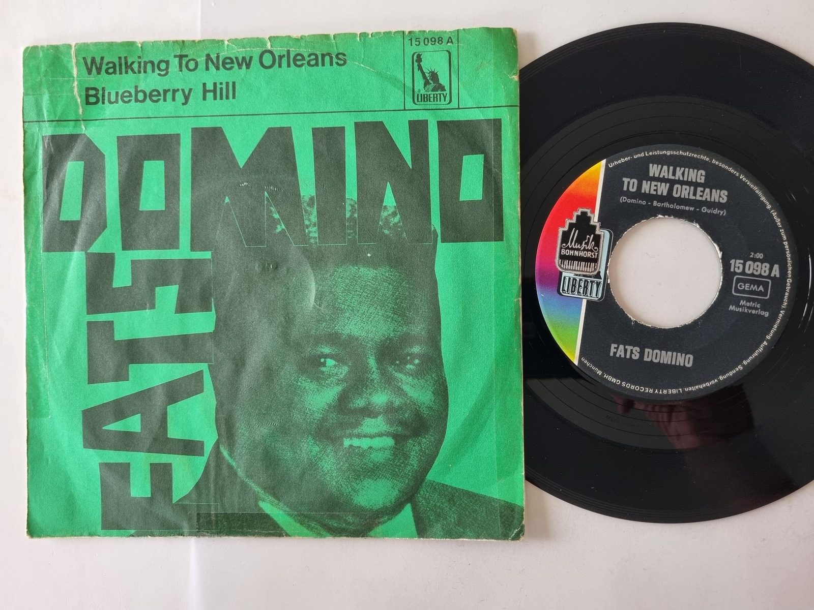 Fats Domino - Walking to New Orleans/ Blueberry Hill 7'' Vinyl Germany