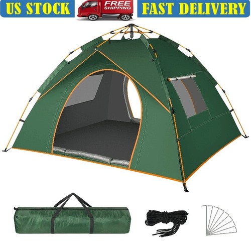 Pop Up Canopy Tent 2-4 Person Camping Instant Setup Waterproof Windproof Outdoor