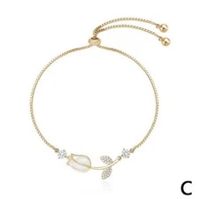 Tulip Flower Earrings Necklace Bracelet For Women Fashion Chai Pendant D3P7