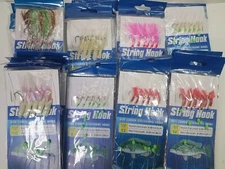 6 Branch Luminescent Fishing Rigs, Different Styles & Hook Sizes, 19 Sets