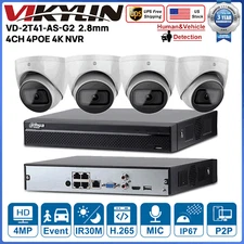 Vikylin 4CH POE 4MP IR Starlight MIC Home CCTV Security Camera System Kit Lot 