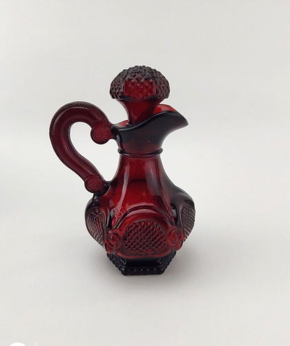 Avon Royal Ruby Red 1876 Cape Cod Cruet Bottle 5 3/4" Tall With Stopper ...