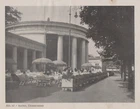 2 photos, Aachen cafe at Elisenbrunnen, + Burscheid JonastorAbteitor, 1943