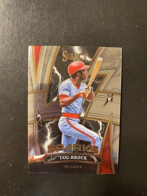 LOU BROCK - 2022 Panini Select Sparks Insert #SP8 - St. Louis Cardinals HOF