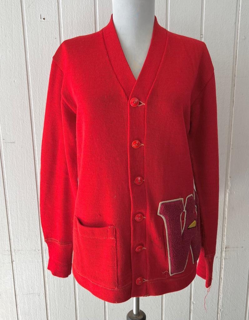 Imperial Letterman Sweater sz 40 1960's Red Vtg 