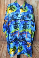 Happy Bay Men Tropical Hawaiian Aloha Casual Summer Shirt Size 3XL