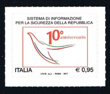 ITALIA 1 FRANCOBOLLO SISTEMA DI INFORMAZIONE PER LA SICUREZZA 2017 nuovo**