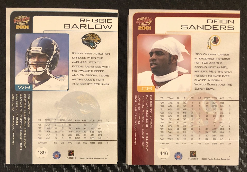 2001 Pacific Football Cards Lot You Pick - Image 2 of 2