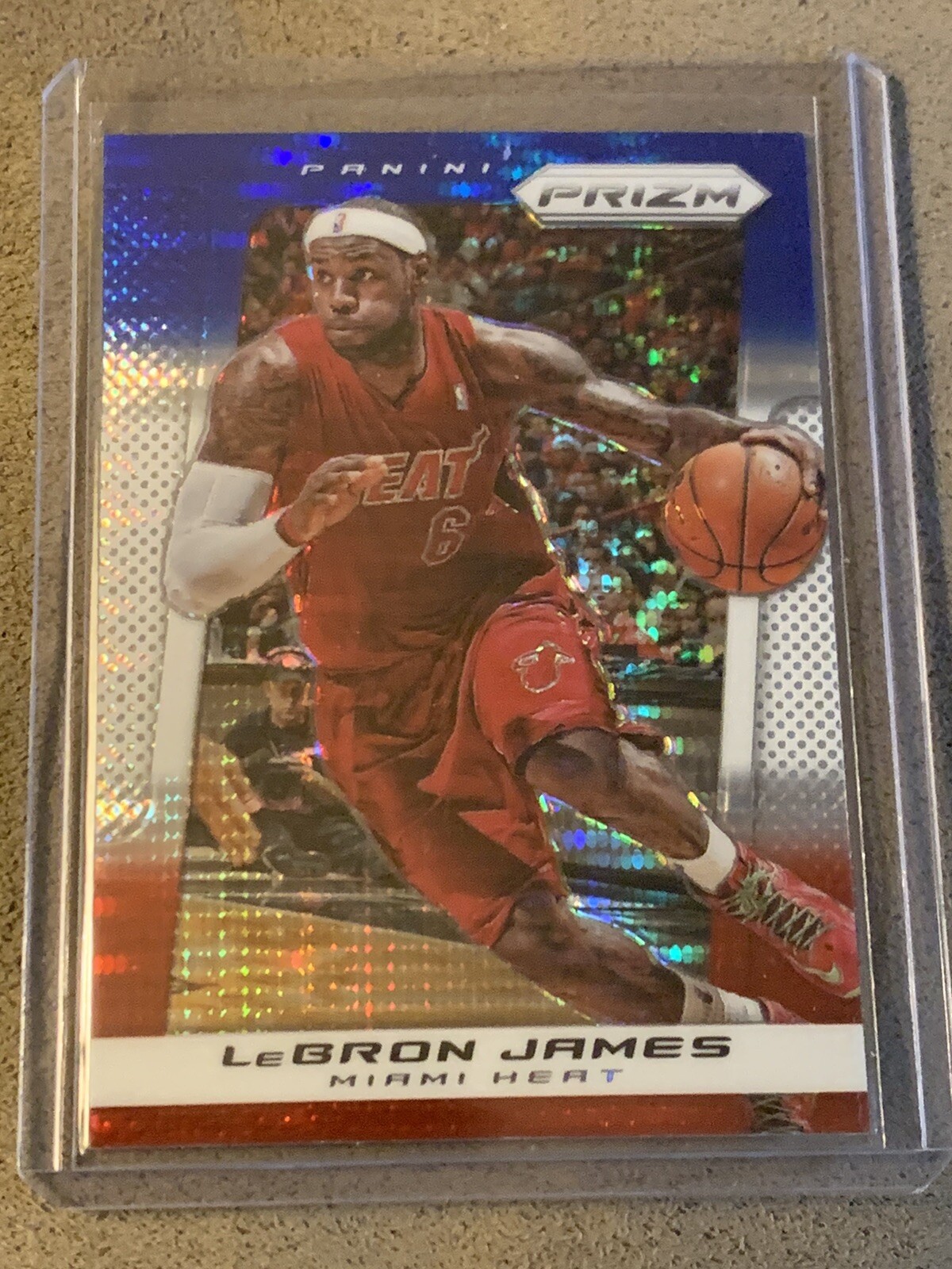 LeBron James 2013-14 Panini Prizm Monster Box Red White Blue RWB Pulsar #19 HEAT