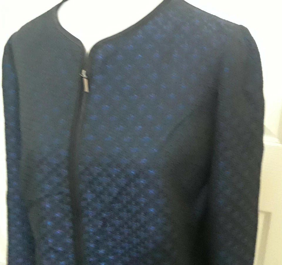 Chaqueta con cremallera Armani Collezioni 8 azul negro para mujer Foto 2 de 4