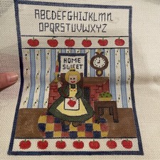 Home Sweet Home Hand Painted Needlepoint Canvas Plus 40 Skeins Thread