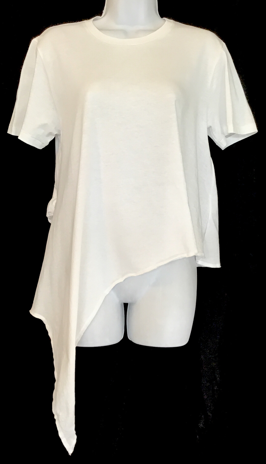 t shirt saint laurent bianca manica corta lunga davanti schiena corta girocollo nuova con etichetta taglia XS