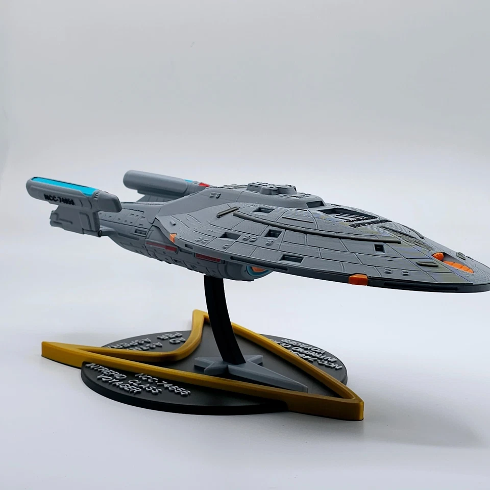 Star Trek USS Voyager NCC‐74656 Modelo Clase Intrepid impreso en 3D 14 pulgadas con soporte Foto 4 de 4