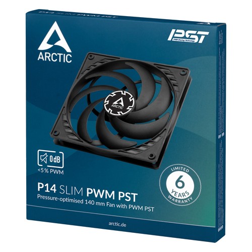 ARCTIC P14 PWM PST Slim 14cm 140mm Black PC Case Fan 1800RPM 52CFM 4-Pin Rev 2 - Picture 6 of 7