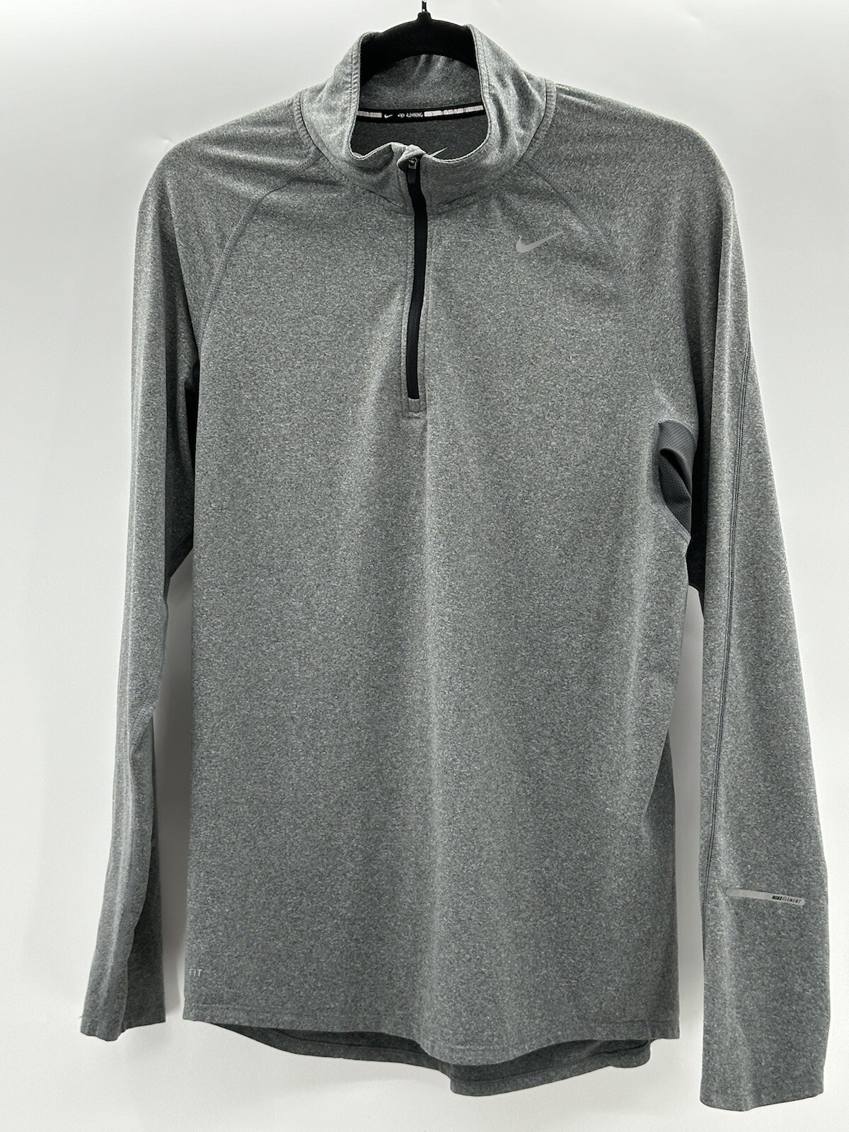 SACAI X NIKE Giacca Nike Uomo Small Grigio Con Grigio Scuro Ventilazione Dri Fit 1 4 Zip Running