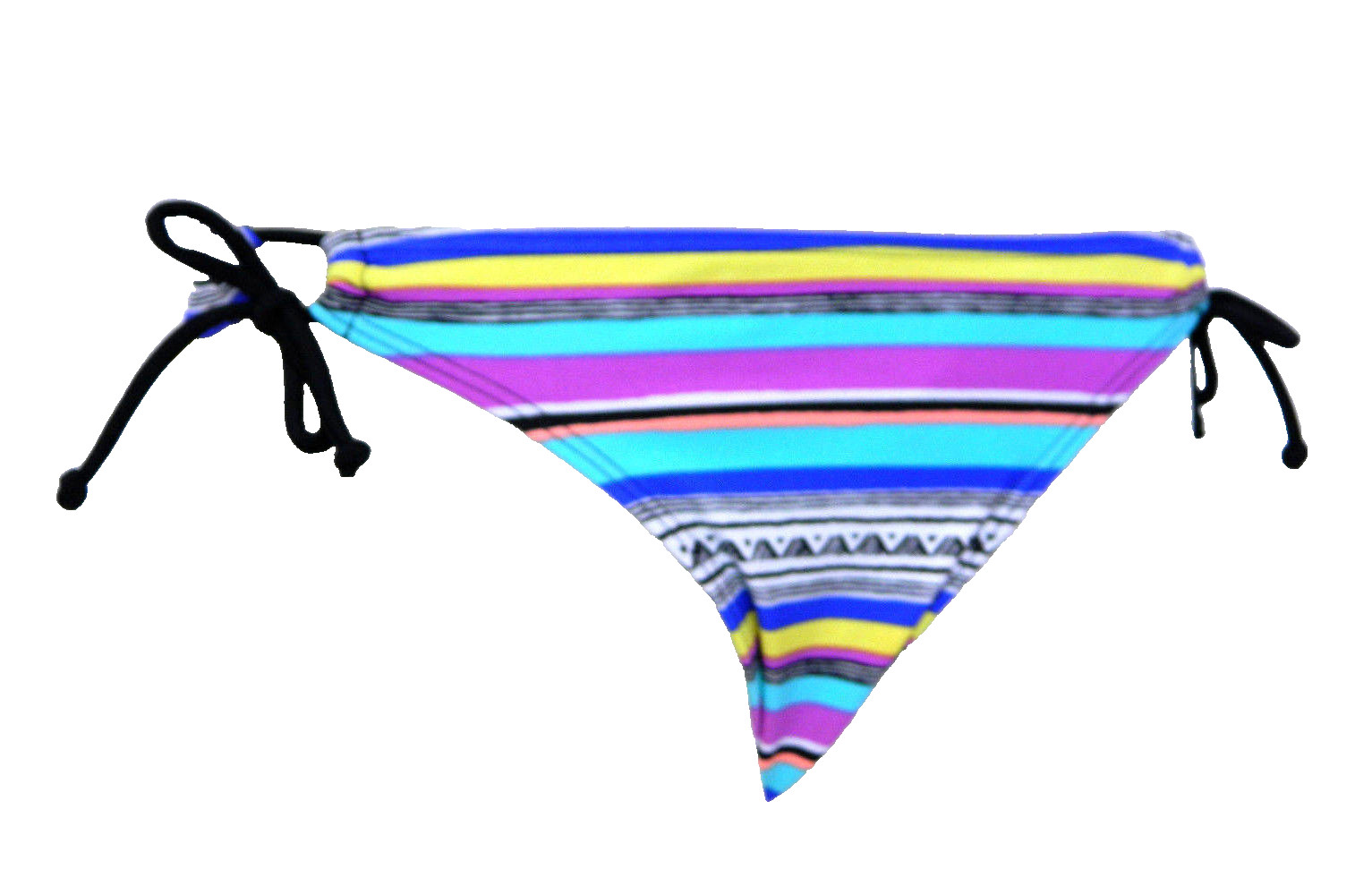 Hula Honey Junior Small Black Striped Bikini Swimsuit Bottoms S NWT