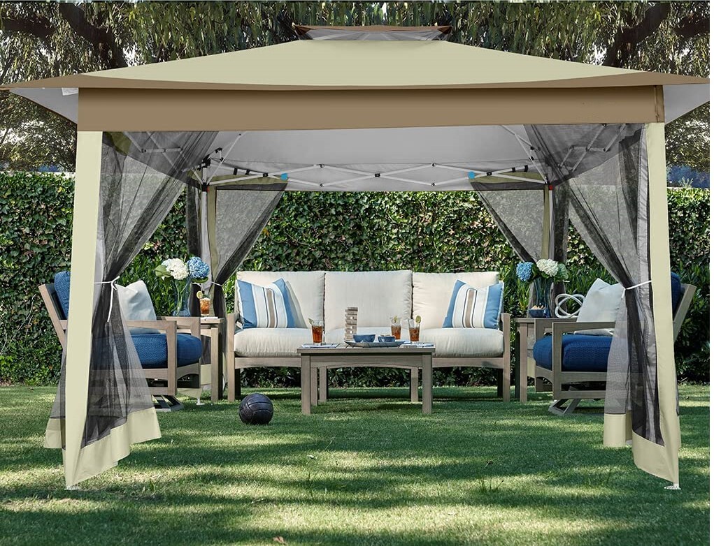 TOOLUCK 12x12 Pop Up Gazebo with Mosquito Netting Heavy Duty