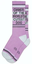 OWNER OF THE WORLD'S CUTEST DOG Socks by Gumball Poodle Unisex Gym Crew Socks