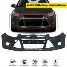 Primered Front Bumper Cover Kit Fit For 2012 2013 2014 Ford Focus w/ Tow Hole