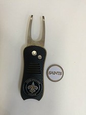 NFL New Orleans Saints Switchblade Golf Divot Tool, BONUS Marker, NEW