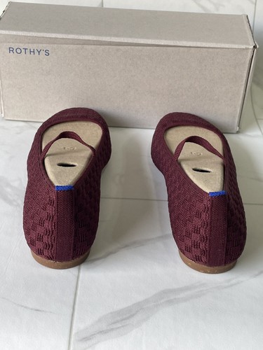 Rothy's Women's The Max Square Mary Jane Flats Wine Red Size 12.5 New 232-005 - Picture 5 of 7
